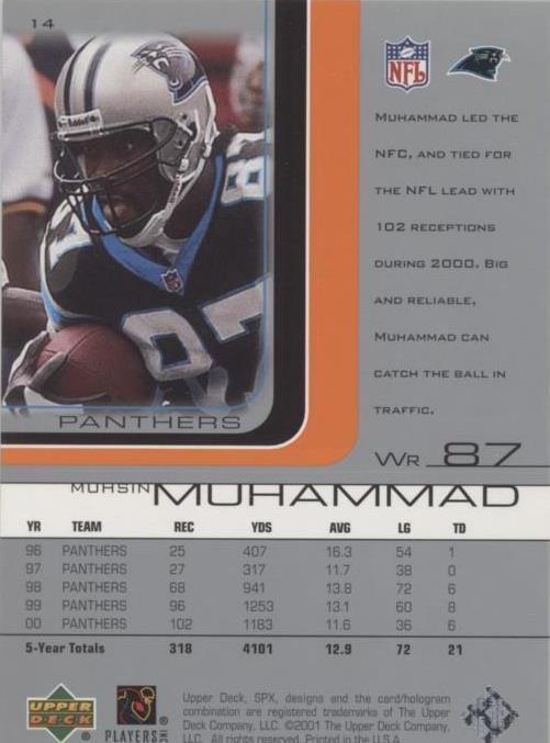 2001 SPx Muhsin Muhammad #14