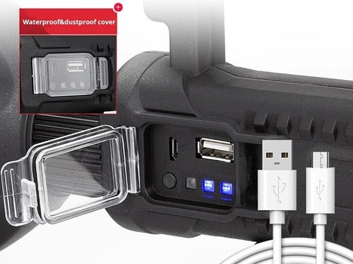 Torcia led con tripod Ricaricabile pesca escursioni campeggio supporto 150W 500m - Foto 5 di 7