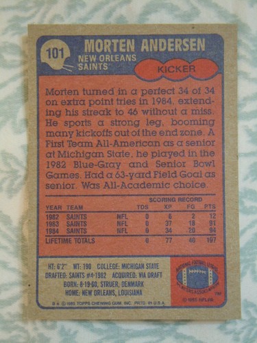 1985 Topps NFL Football Cards Singles Rookies Copyright A B C D, Buy 4+ Save 20% - Picture 129 of 464