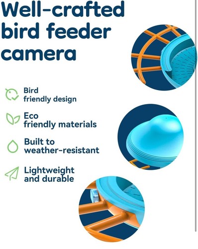 Smart Bird Feeder mit Kamera, Wildvogelbeobachtungskamera mit KI identifizieren - Auto & - Bild 6 von 8