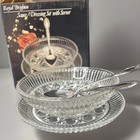 Crystal Sauce /Dressing Set serving bowl Royal Brighton spoons antique vintage