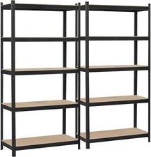 71 x 18 x 43" Garage Storage Shelf Rack Heavy Duty Steel Warehouse Unit 5 Tier
