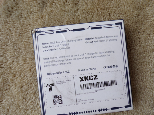 XKCZ 4 in 1 Fast Charging Cable - 5 ft - LED Display Cable @c4 - Photo 3 sur 7