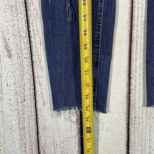 Free People Jeans Damen Größe 27 Blau Distressed Raw Hem Mid Rise Denim Hose - Bild 14 von 24