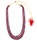 Jewelry Red Ruby Bead Adjustable E999 Necklace 4 Line Strand String Women Beaded