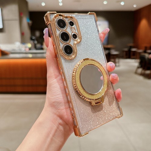 Bling Mirror Ring Stand Phone Case For Samsung Galaxy S25 Ultra S24 S23 A55 A15 - Picture 20 of 23