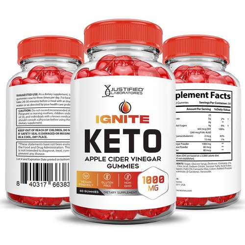 Ignite Keto ACV Gummies 1000MG Apple Cider Vinegar 300 Gummys - Picture 5 of 5
