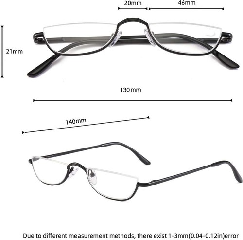 Half Frame Reading Glasses, Half Metal Moon Readers for Women Men 4 Pairs 2.50 - Picture 4 of 8