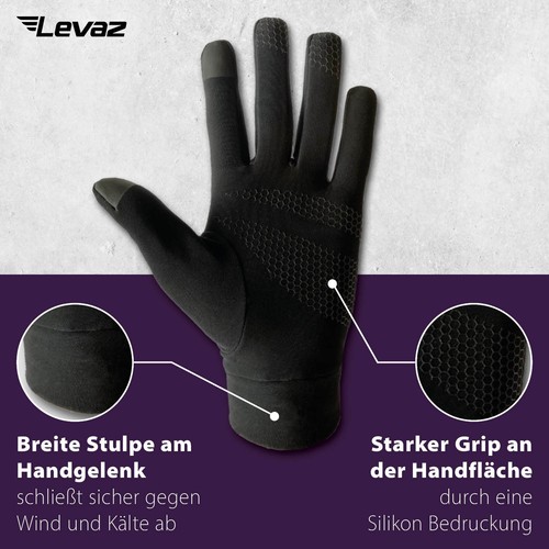 Laufhandschuhe Sport Joggen Running Spielerhandschuhe Leicht Damen Herren Levaz - Bild 9 von 13