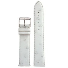 Watch Band Genuine White Ostrich with Easy Change Springs 12mm - 22mm