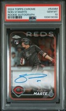 2024 Topps Chrome #RANM Noelvi Marte RC Rookie Auto PSA 10 GEM MINT Reds