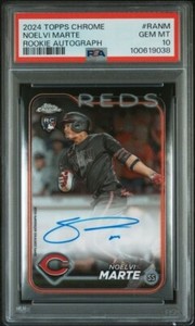 2024 Topps Chrome #RANM Noelvi Marte RC Rookie Auto PSA 10 GEM MINT Reds
