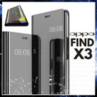 For OPPO FIND X3 CLEAR VIEW FLIP CASE SMART BOOK MIRROR LUXURY STAND COVER X 3