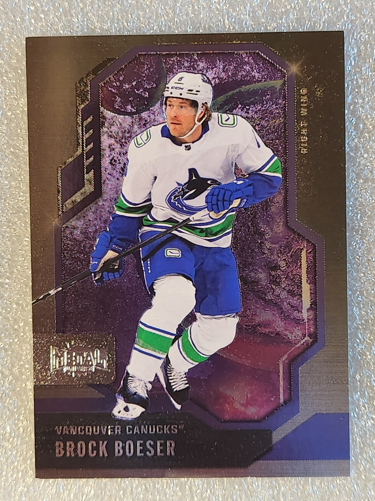 #73 BROCK BOESER 2024-25 UD SkyBox Metal Universe VANCOUVER CANUCKS