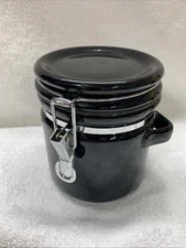 OGGI Corp Black 6” Tall  5” Dia Storage Canister With Latched Lid