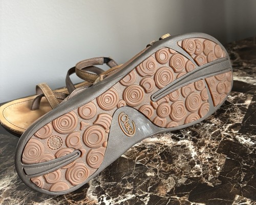 Woman’s Size 8 Tan Leather Sandals By Chaco NWOB Comfort Strappy Cute! NEW! - Picture 8 of 9