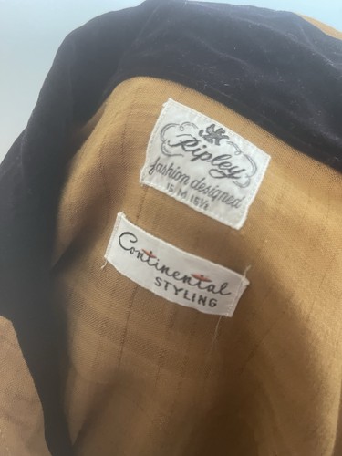 Vintage 1950s 50s Men’s Ripley Velvet Trimmed Gold Shirt Button Down - Picture 7 of 8