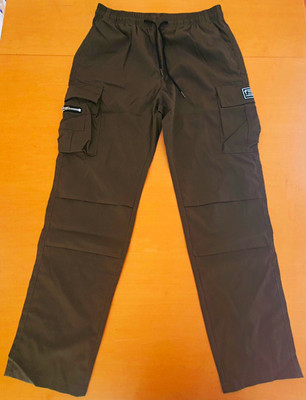 Neu Herren Cargo-Hose Gr. L armeegrün dünner Stoff mit Maßen Gummibund