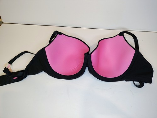 NEU mit Etikett Victoria's Secret leicht gefütterter BH schwarz/pink 34DD Fullcoverage - Bild 2 von 7
