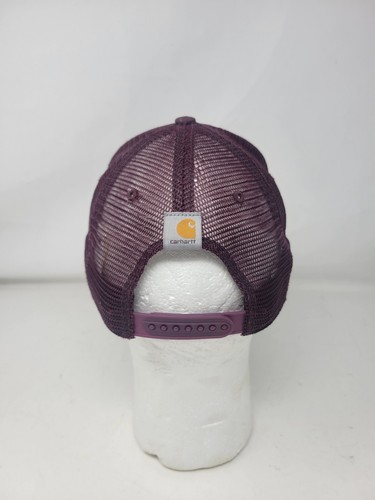 Carhartt Mütze Herren burgunderrot weinrot Canvas Mesh Trucker Druckknopflasche Logo Kappe Arbeit - Bild 4 von 6