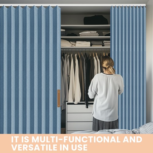 Accordion Partition Curtain with Ceiling Track - Space-Saving Room Divider, T... - Picture 7 of 9