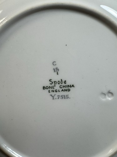 (6) Spode Fleur de Lys Grey Platinum Trim 6.5 Inch BREAD PLATES Y.7515 Mint! - Picture 8 of 8