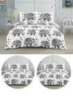 Reversible Elephant Duvet Cover Bedding Set Animal Print With Pillow Cases