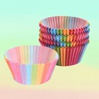 100 Pcs Rainbow Cake Cup Paper Cupcake Baking Pan Muffin Cups Liners Coloful