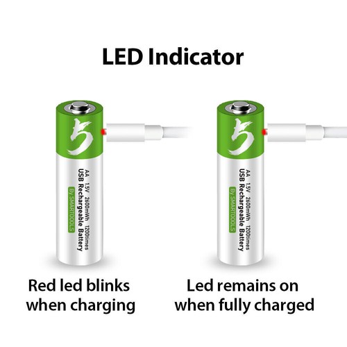 Wiederaufladbare AAA/AA/9V/C2/D1 Batterien Ionen Akku USB Typ C Schnellladekabel - Bild 47 von 51