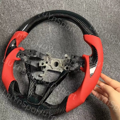 Volante de fibra de carbono real de cuero rojo para Honda Accord Gen 10th 18-22 - Imagen 3 de 7