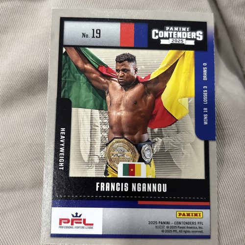 FRANCIS NGANNOU 2025 CONTENDERS PFL SEASON TICKET SILVER /99 - Picture 6 of 7