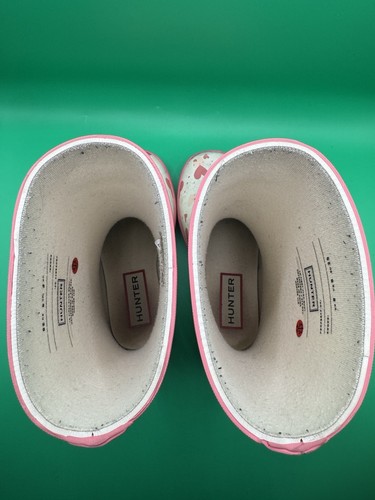 Hunter Kids First Classic Regenstiefel Kleinkind Mädchen Größe 9 rosa Herzen - Bild 6 von 7