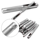 12x Hollow Metal Leather Punch Set Punches Professional Wood Plastic Gasket