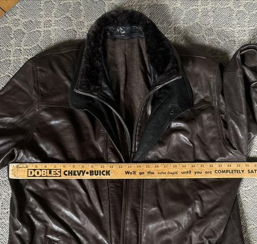 Remy Rochester Big & Tall Men’s XLT Leather Brown Coat Made in USA - Picture 5 of 8