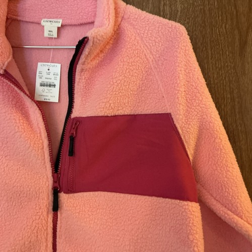 Crewcuts J Crew Girls New $79 XXL Colorblock Crewneck Zip Fleece Jacket A7 - Picture 3 of 7
