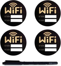 4 Pack Magnetic Wifi Password Sign for Home with 4 Pack, roud magnetic 