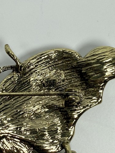 Broche Pin Mariposa Firmado Heidi Daus, Imitación Turquesa, Estrás - Imagen 8 de 10