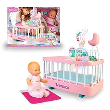 Nenuco Good Sleep Cradle with Baby Doll, 14" Doll - Pink