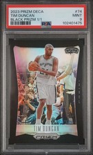 2023-24 Panini Prizm Deca Black Prizm #74 Tim Duncan 1/1 Spurs PSA 9 CUP