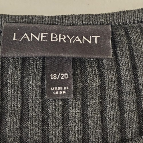Lane Bryant Sweater Dress Womens 18/20 Black Ribbed Knit Belted Long Sleeve Midi - Picture 3 of 11