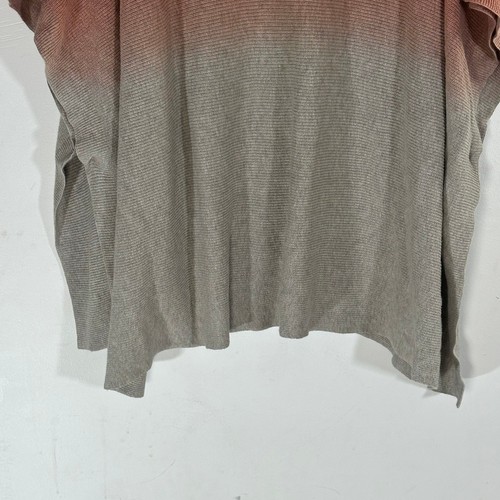 Pure Jill Ombre Cotton Poncho Cape Sweater Womans One Size Peach Tan nh  - Picture 3 of 12