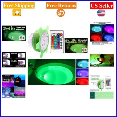 Waterproof LED Color Changing Bathtub Light 2.75in Remote Control Battery