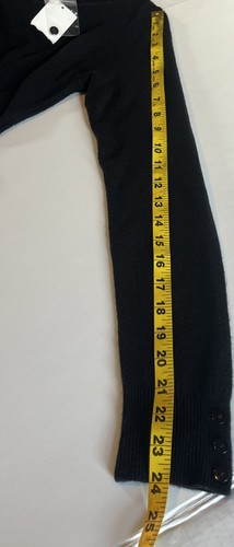 Cato Sweater Girls XL Black Long Sleeve Satin Trim Collar Button Ribbed Cuff - Picture 8 of 8