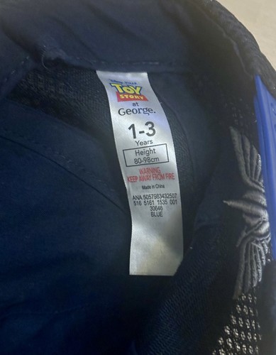 Toy Story Buzz Lightyear blaue Kappe Teil Netz verstellbar Clipverschluss 1-3 Jahre - Bild 3 von 3