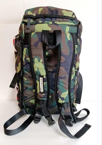 SPRAYGROUND Backpack Camo Shark Camouflage Rare high capacity USED - Picture 2 of 22