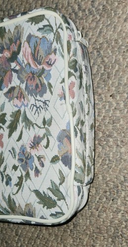 VTG Cloth Bible Book Cover Carrier Church Study Floral Design Side Zipper Handle - Picture 3 of 7