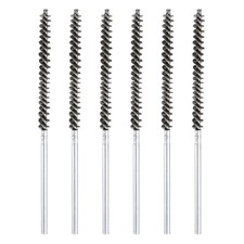 6pcs Pipe Cleaners Brush Set 0.39 Inch Stainless Steel Bristles for Tube, Silver