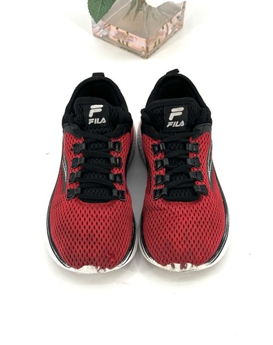 Fila Neometric Athletic Running Shoe Youth Boys Size 3 Sneaker Red Black *See - Picture 4 of 7