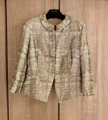 Veste à col Louis Vuitton authentique taille 36 manches 3/4 marron bronze femme - Photo 1/4
