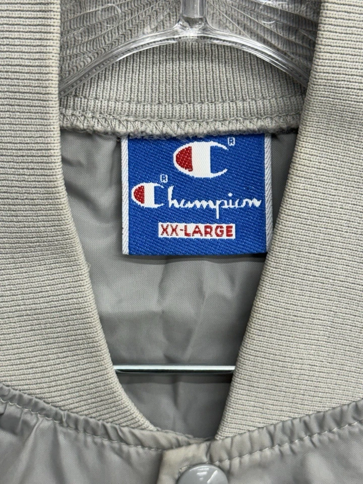 VINTAGE Utah Utes Champion Windbreaker Jacket Adult XXL Gray Full Zip Nylon 90s - Image 4 of 4